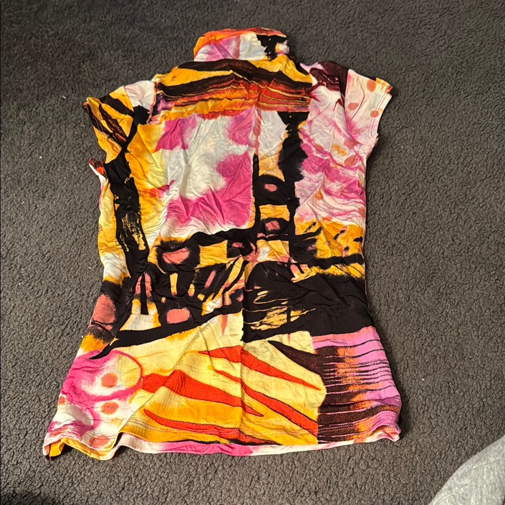 CACHE Colorful Abstract Print Top - Picture 3 of 3